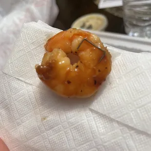 Staple embedded to the shrimp...