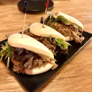 two buns on a plate