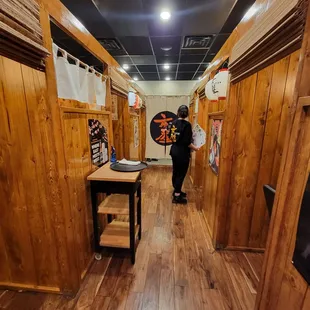 Walk way to private dining areas