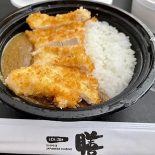 Chicken Katsu Curry -- delicious, but to-go portions are noticeably smaller when compared to dining in sadly