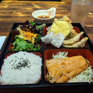 Teriyaki salmon bento box