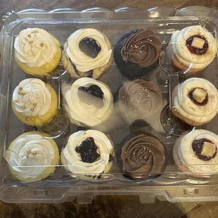 From left to right: Lemon, Blueberry, Chocolate, and Strawberry Cheesecake