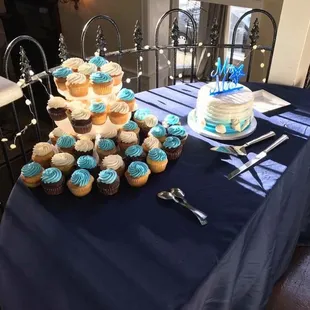 Our anniversary tier and cupcakes! Debra's work is not only beautiful, but delicious!