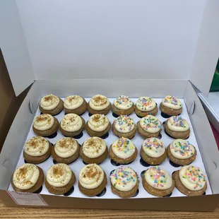 These are the gluten free cupcakes! Brown butter coffee cake and confetti !