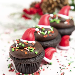 a santa hat on top