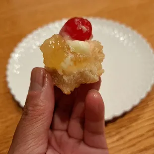 My last bite of Pineapple Rightside Up cupcake