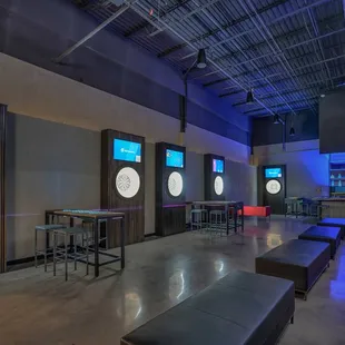 a bar with neon lights