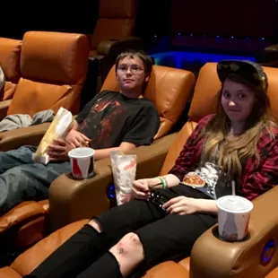 The nice reclining chairs are enjoyed by all ages!