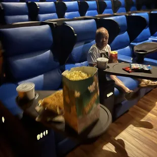 Comfy seats and snacks.