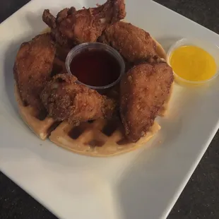 Chicken and waffles - so juicy!