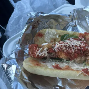 a meatball sub sandwich