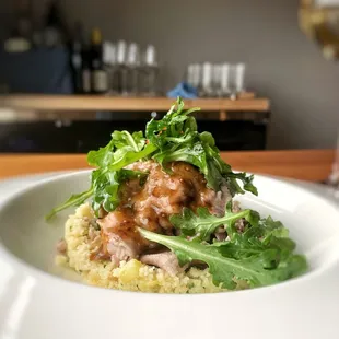 Iberico Shabu Shabu with ratatouille couscous and sauce mustard