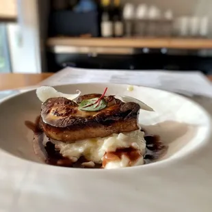 SAIKYO-YAKI FOIE GRAS RISOTTO with Arborio rice and sauce Bordelaise