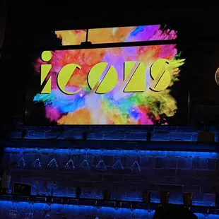 Icons bar and screen with logo