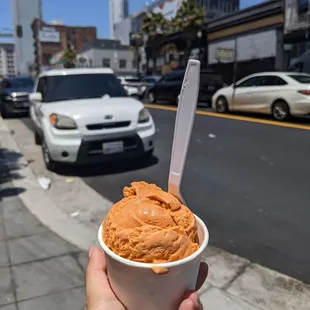 One scoop Thai ice cream