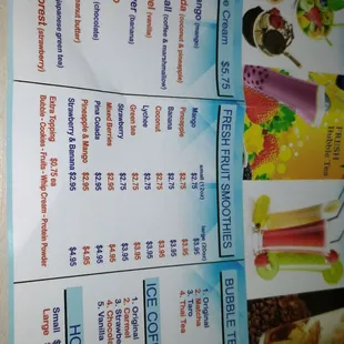 Current menu