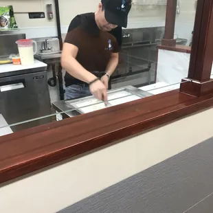 Making rolled ice cream!