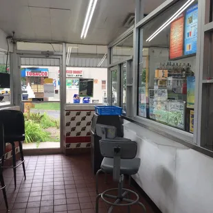 Inside order counter.