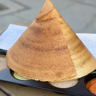 Ghee cone dosa. Photo by @martiwantsmore