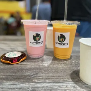 Rose Milk and Mango Lassi