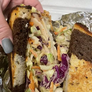 this is the Ida sandwich, a lot of coleslaw, very little turkey and can hardly taste the "special sauce"