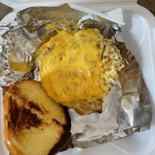 Sausage egg and cheese breakfast sandwich