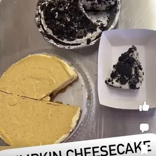 Pumpkin or Oreo Cheesecake