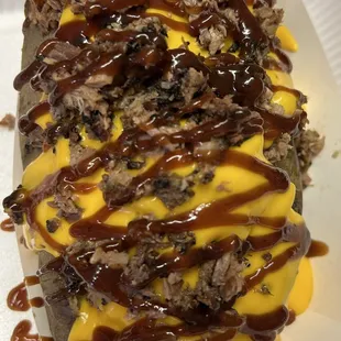 Loaded Beef Boy (potato w/ brisket, corn, broccoli &amp; cheese)