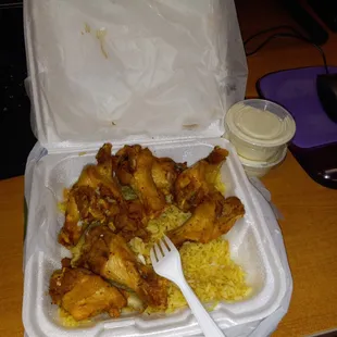 a meal in a takeout container