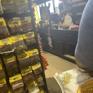 a woman shopping in a grocery store