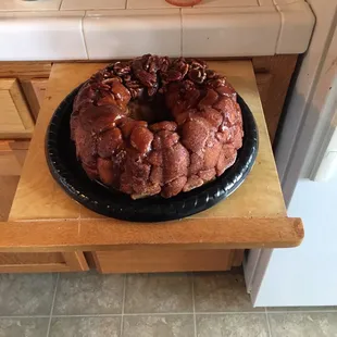 a bundt cake on a counter