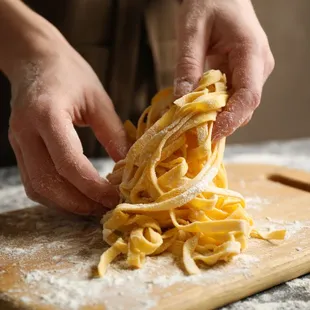 Maurizio making homemmade pasta daily