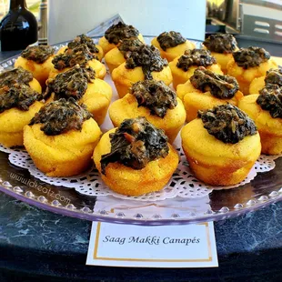 Saag Makki Canapés 
Indian Fusion Catering
Vegetarian Vegan Plant-Based