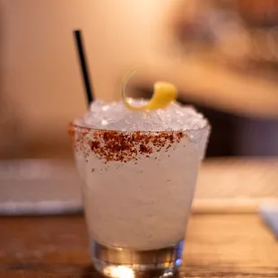 a close up of a drink