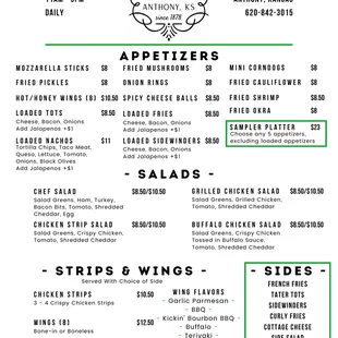 Regular Menu available 11am-9pm daily