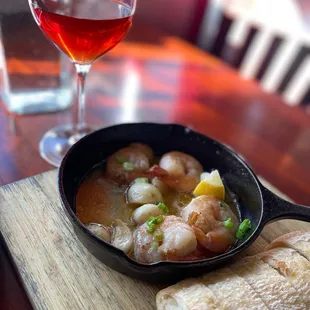 Shrimp skillet and Rosé