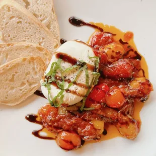 Our Burrata with Blistered Tomatoes!