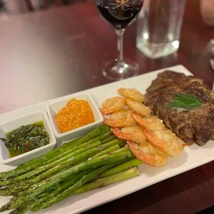 Grill Platter, and OMG that Chimichurri! OH and the Malbec is incredible!