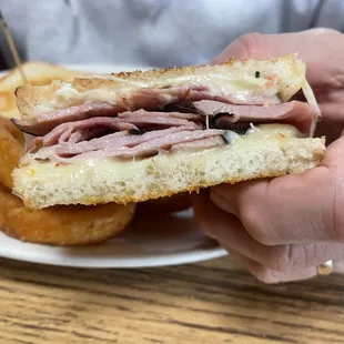 Grilled ham and cheese, look at the amount of ham!