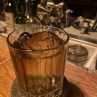 Some old fashioned riff, it had chocolate bitters. Idk Vince took care of me, per us