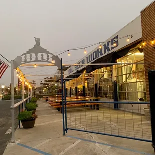 the entrance to the brewery