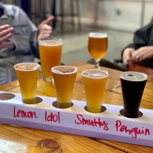 a flight of beers