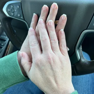 Dip, French tip on natural nail