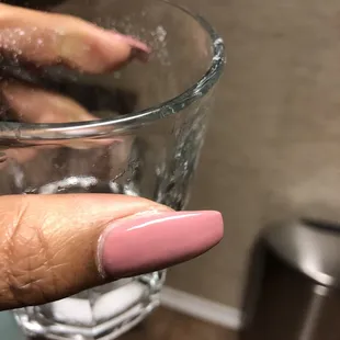 No acrylic or polish on the sides.