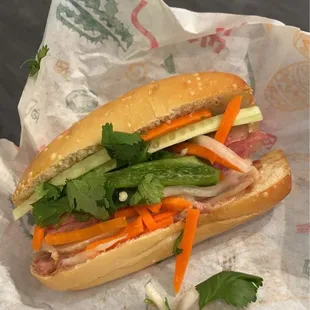 Grilled pork banh mi