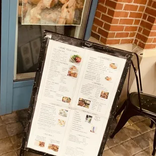 a menu for a restaurant