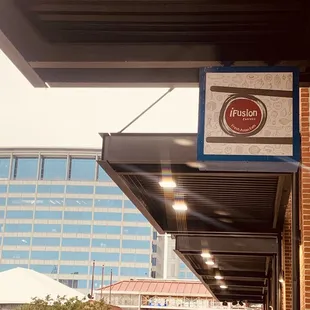 the entrance to a train station