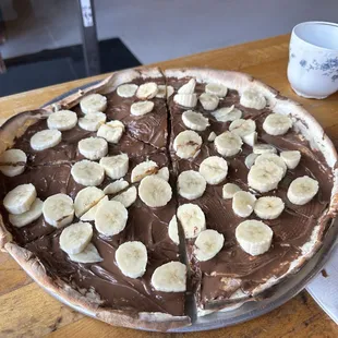 Italian thin style Nutella pizza