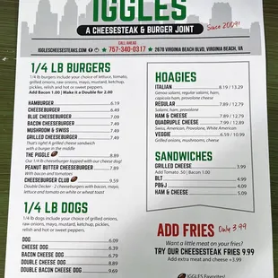 This is the back page of their menu.  Photo taken January 6, 2023.