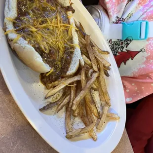 Chili dog &amp; fries